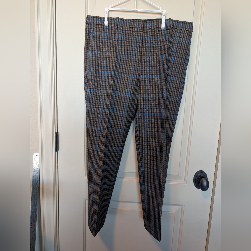 Theory Plaid Wool Slim Pants, EUC, Size 12, Like New